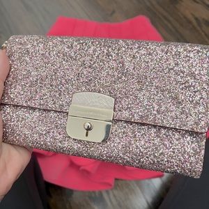 Authentic Kate spade clutch pink glitter